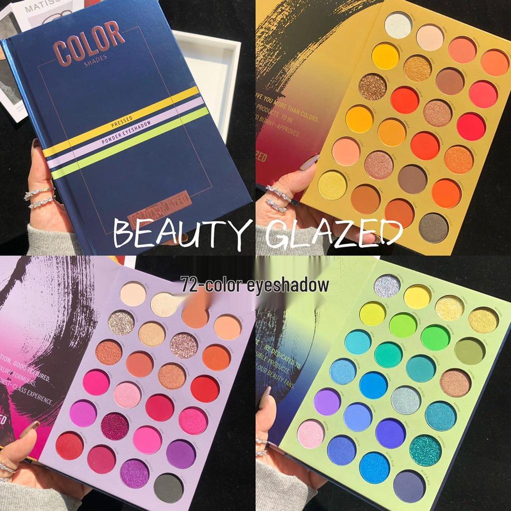 Genuine Beauty 63-Color Double-Door Eyeshadow Palette - Shimmer & Matte for Students and Stage Makeup.