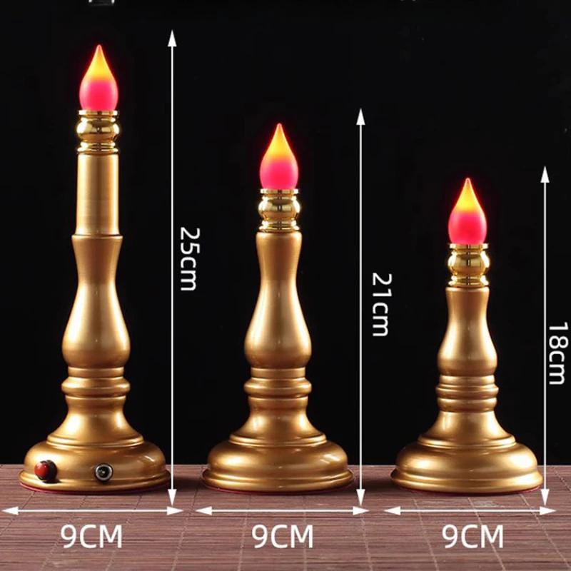 LED Rechargeable/plug-in Offering Buddha Lanterns Changming Lamp High Quality Alloy Material Desktop Decoration Offering Tables