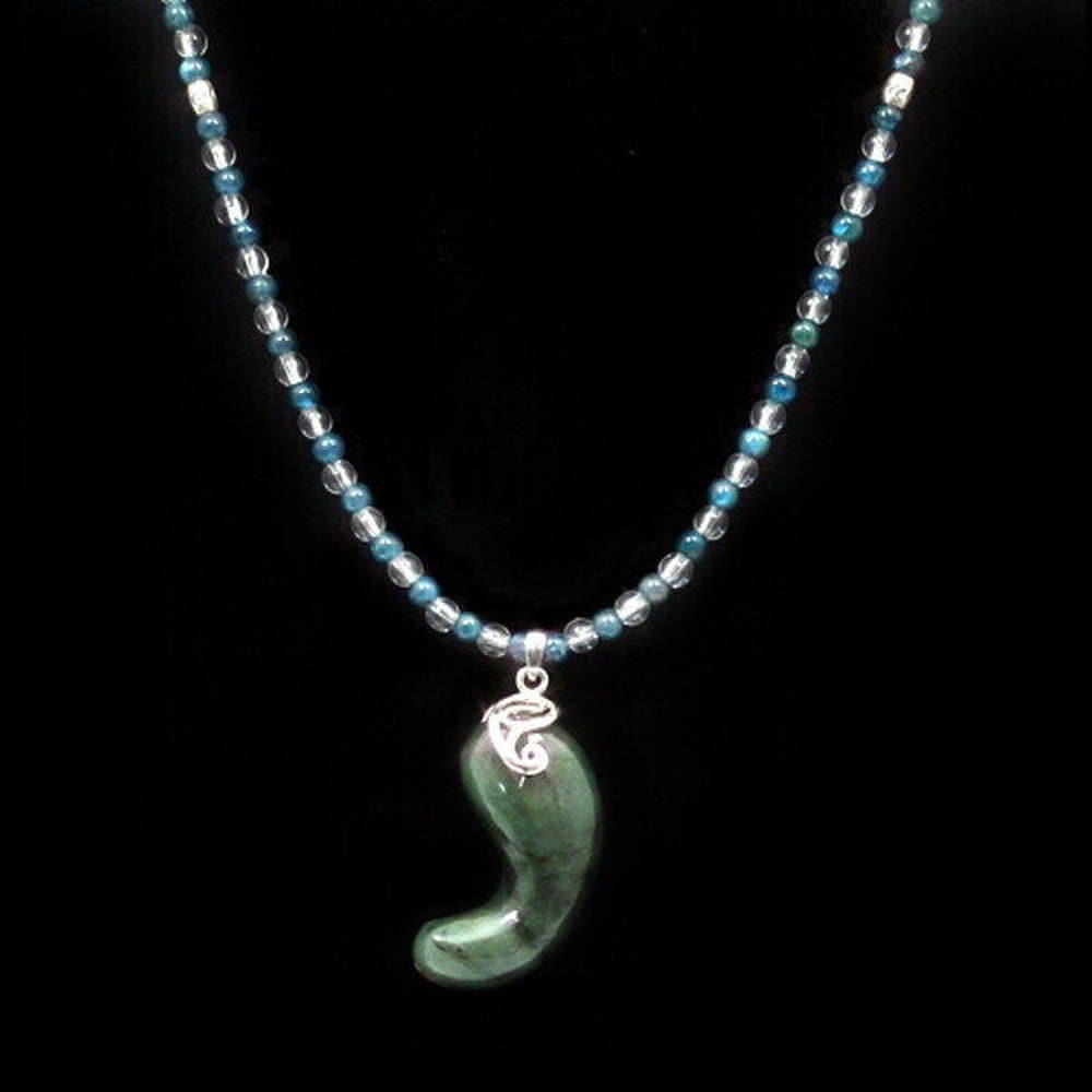 

Labradorite Baekje Curved Jade Necklace Pp-1684