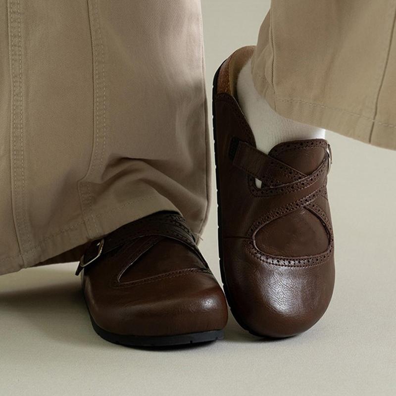 

Flats Women Mules Shoes Slingback Casual Slippers Summer Cozy Shoes 2025 New Trend Walking Dress Sandalias De Mujer 40 шоколадный