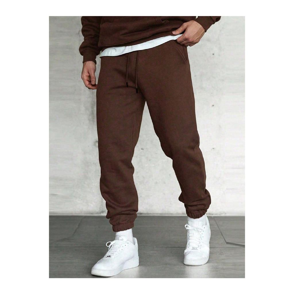 Men's Black Oversize Sweatpants With Elastic Legs