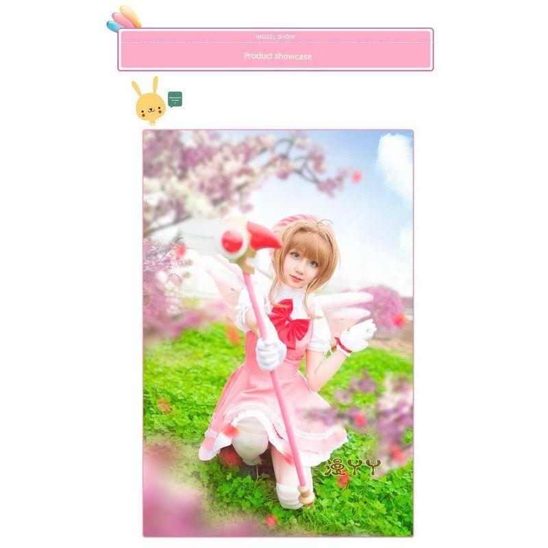 Man Yaya Cosplay Costume Cardcaptor Sakura Sakura Kinomoto Red and White Sakura Battle Suit