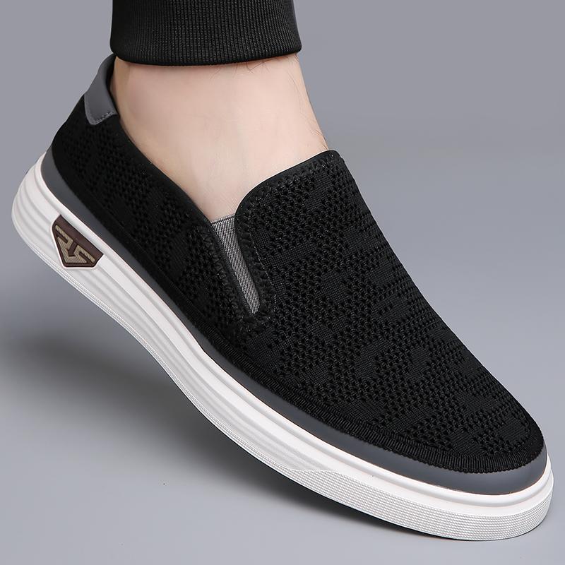 

Fashion Men s breathable mesh casual shoes Fashion Casual Shoes Non-slip Outsole Family Fitness Tennis Travel Hiking Board shoes 44 чёрный
