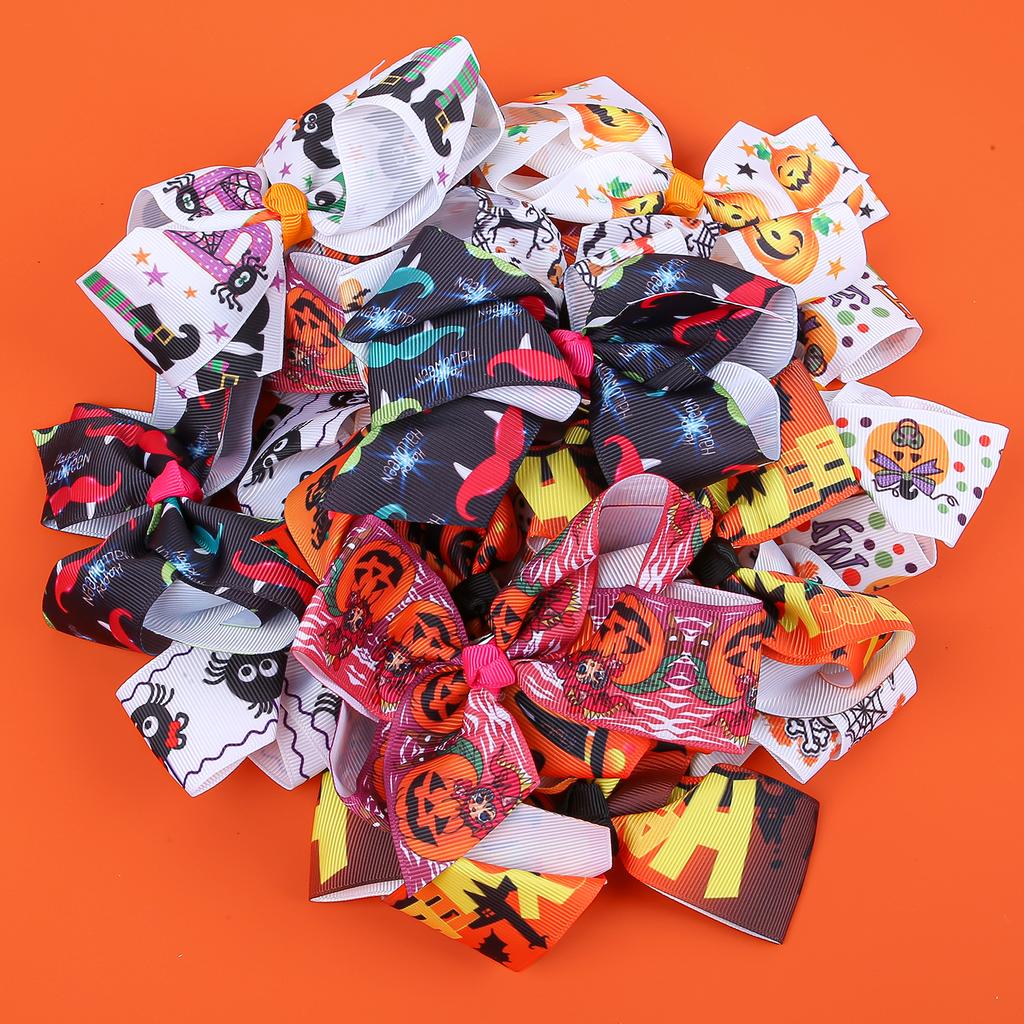 10 STÜCKE Kinder 4 Zoll Kürbis Teufel Haarschleifen Halloween Haarspangen Mädchen Festival Party Haarspangen Clips Kinder Haarschmuck