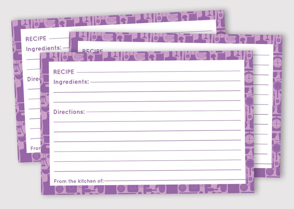 Inkdotpot Recipe Card 6x4 inch Single-Sided Recipe Design Cards Border Recipe Cards Wedding-Bridal Shower-Baby Shower- Pack of