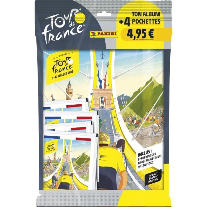 Pack de démarrage - PANINI - TOUR DE FRANCE 2025 - Album + 4 pochettes - 20 stickers