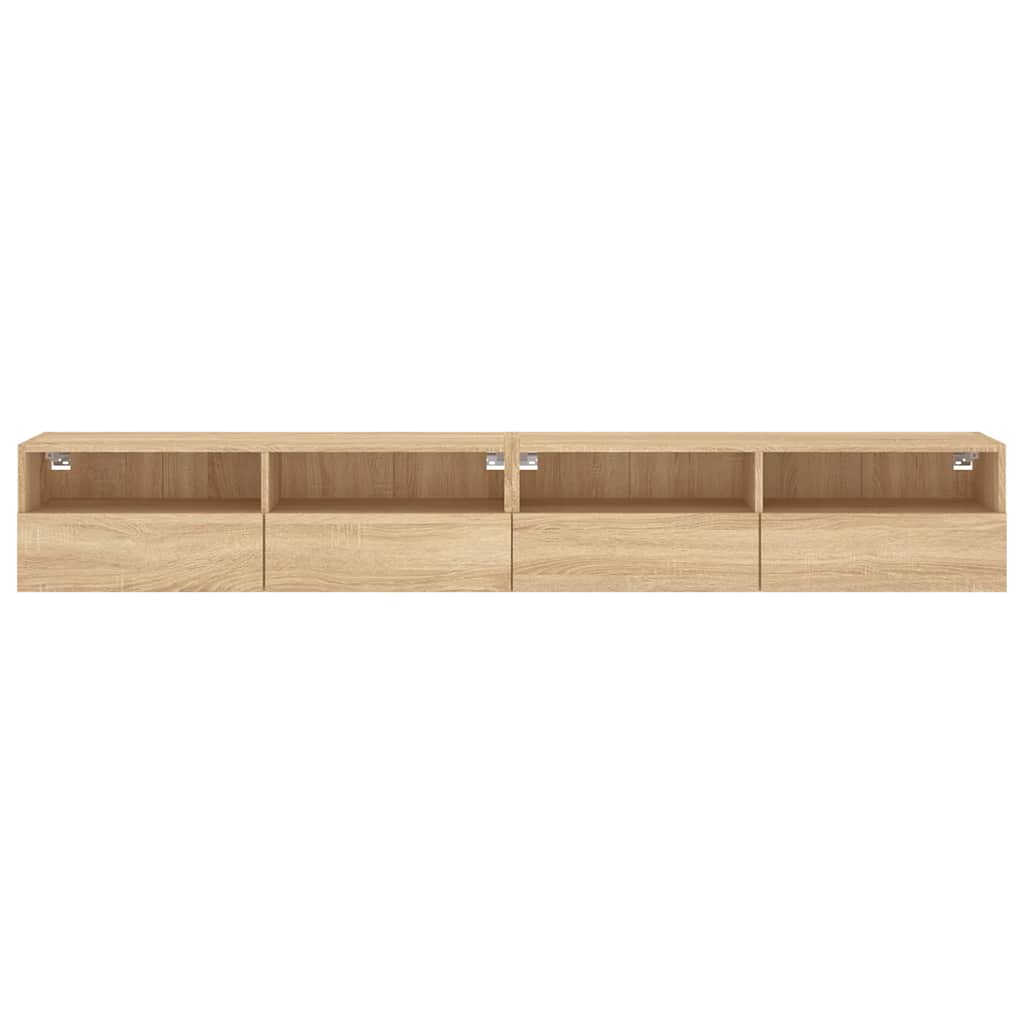 TV Wall Cabinets 2 pcs Sonoma Oak 100 x 30 x 30 cm Particleboard