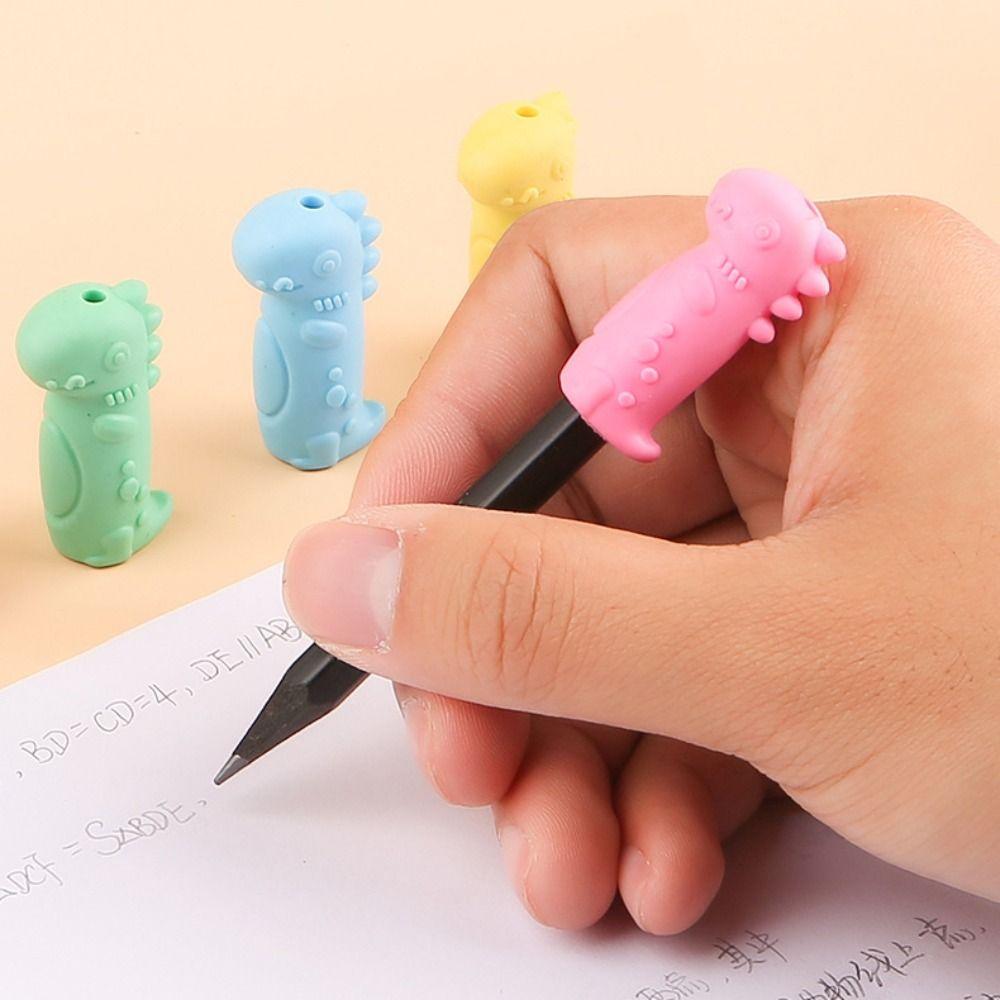 10PCS 2 in 1 Pencil Nib Protective Cap Cat Shape Pencil Extender Erasers  School Office Supplies
