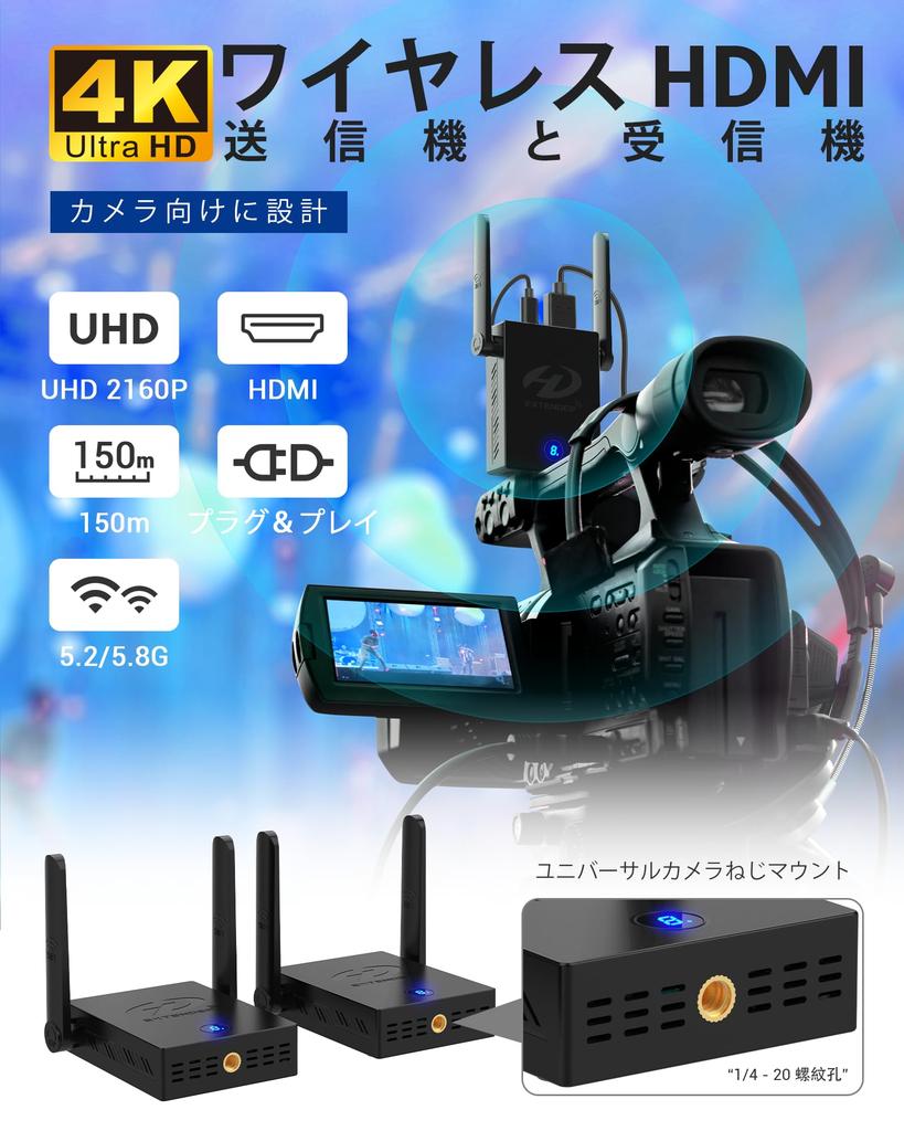 New Wireless HDMI 4K 30HZ 5GHZ Cooling Fan Wireless Set HDMI Wireless with Screw 150m Stable Transfer Distance WIFI Settings Required Video Audio