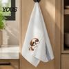 Cute Kitchen Decor Puppy Tea Towel, Embroidered Corgi Dachshund Dish Absorbent Accessories for Dog Owners Quick Dry Hand Towel Lovers Bathroom