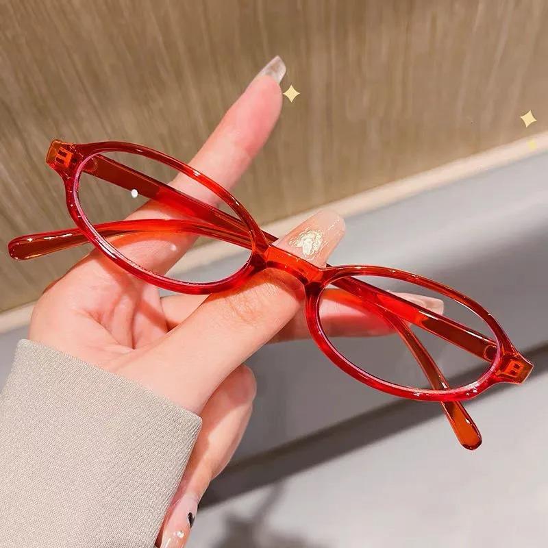 Women Y2K Retro Oval Glasses Small Frame Eyewear Blue Light Blocking Eyeglasses Female Computer Reading Optical Spectacle