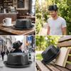 Short Brim Fedora Fashionable Leather-Look Hat Comfortable for Streetwear, Women