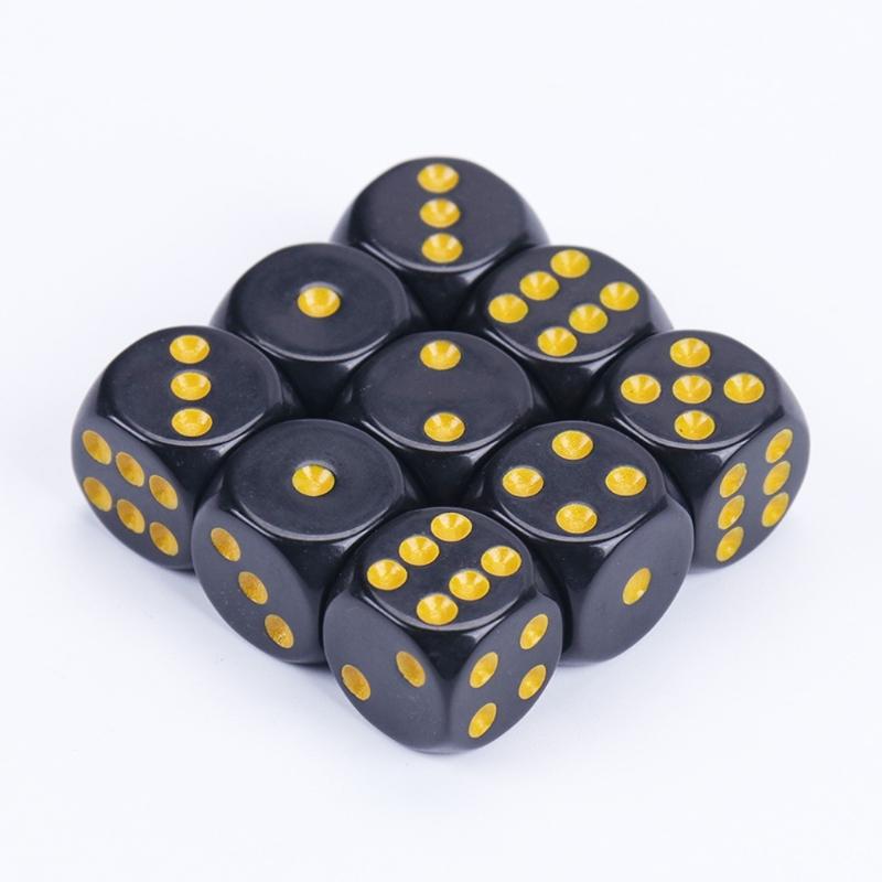 Acrylic 16mm Dices Colorful 6 Sided Dices Cubes with Dots Playings Square Block