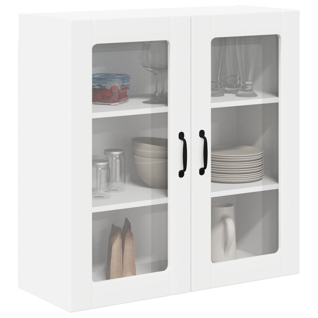 Wall Mounted Glass Cabinet LUCCA White 80 X 31 X 80 Cm Particleboard