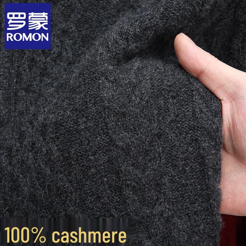 Rommon Men's 100% Cashmere Half-Zip Pullover Sweater