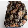 New Christmas abstract print casual cape jacket cardigan thick needle sweater