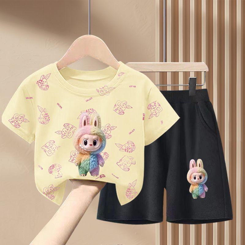 Children's Fashion Set Summer Girls' Cute Pure Cotton Set