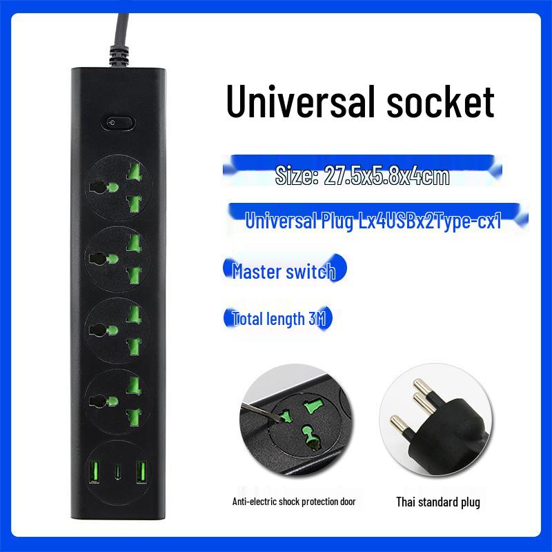 Universelle Europäische Steckdosenleiste mit USB, Britischer & Deutscher Standard, Intelligente Kleine Südafrikanische Steckdose