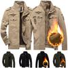 Men's Autumn Winter Thicken Military Jacket With Warm Lined Interior And Stand Collar
