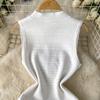 Vestido básico ajustado de punto para mujer, sin mangas, con escote en V, cintura elástica, temperamento sólido, vestido de calle