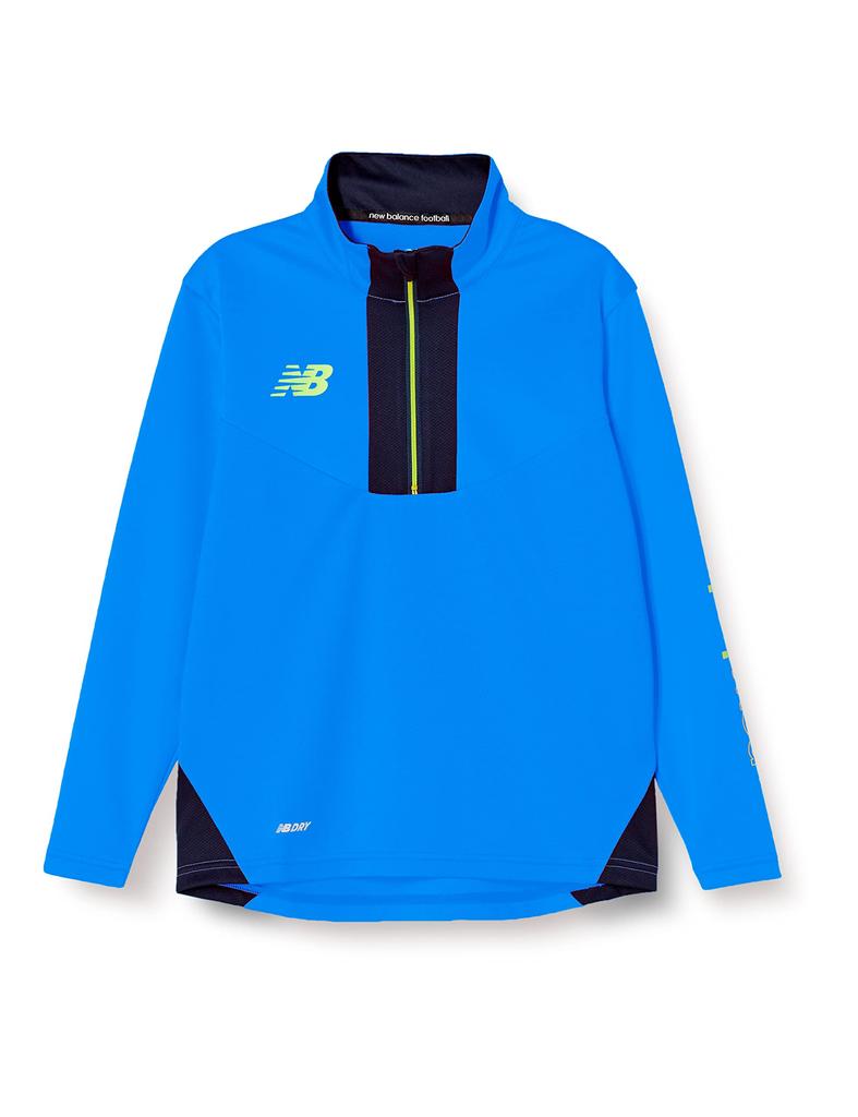 New Balance ABT25218 Junior Half Zip Jersey Soccer Kids SBU 130 Warm-up T-Shirt (Cerine Blue)