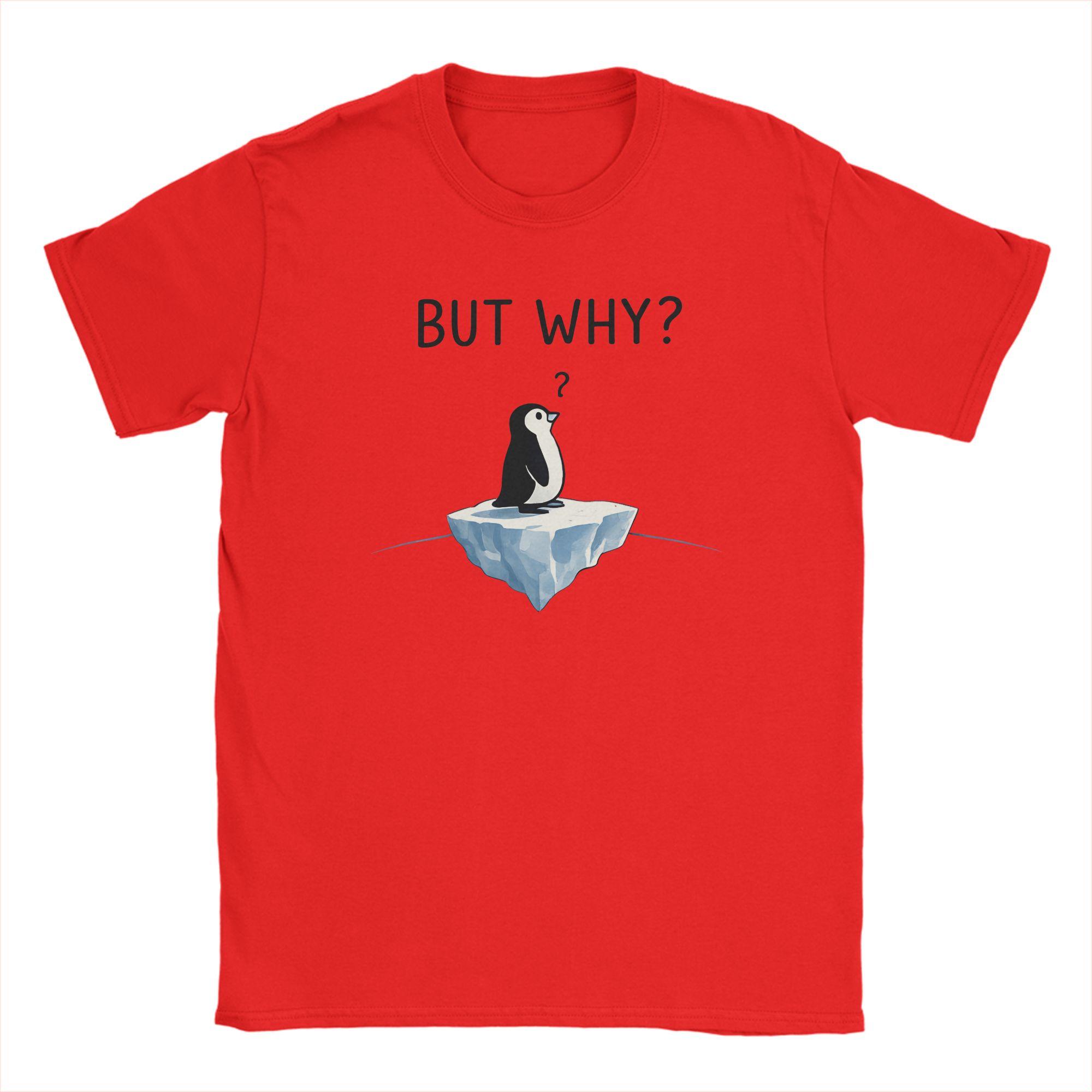 

Unisex TShirt Nihilist Penguin But Why meme Vintage Pure Cotton Tee Shirt Short Sleeve T Shirts Round Collar Clothes 4XL 5XL S