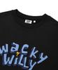WACKY WILLY Typographic One-Point Sweatshirt Black