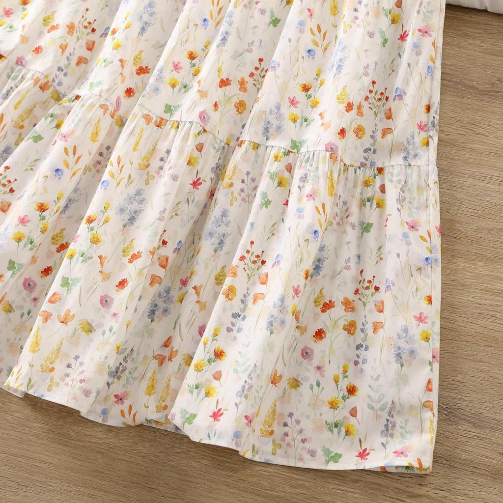 2025 High-Waisted Floral Patchwork Midi Skirt with Lining - Slimming, Versatile Summer Style for Women