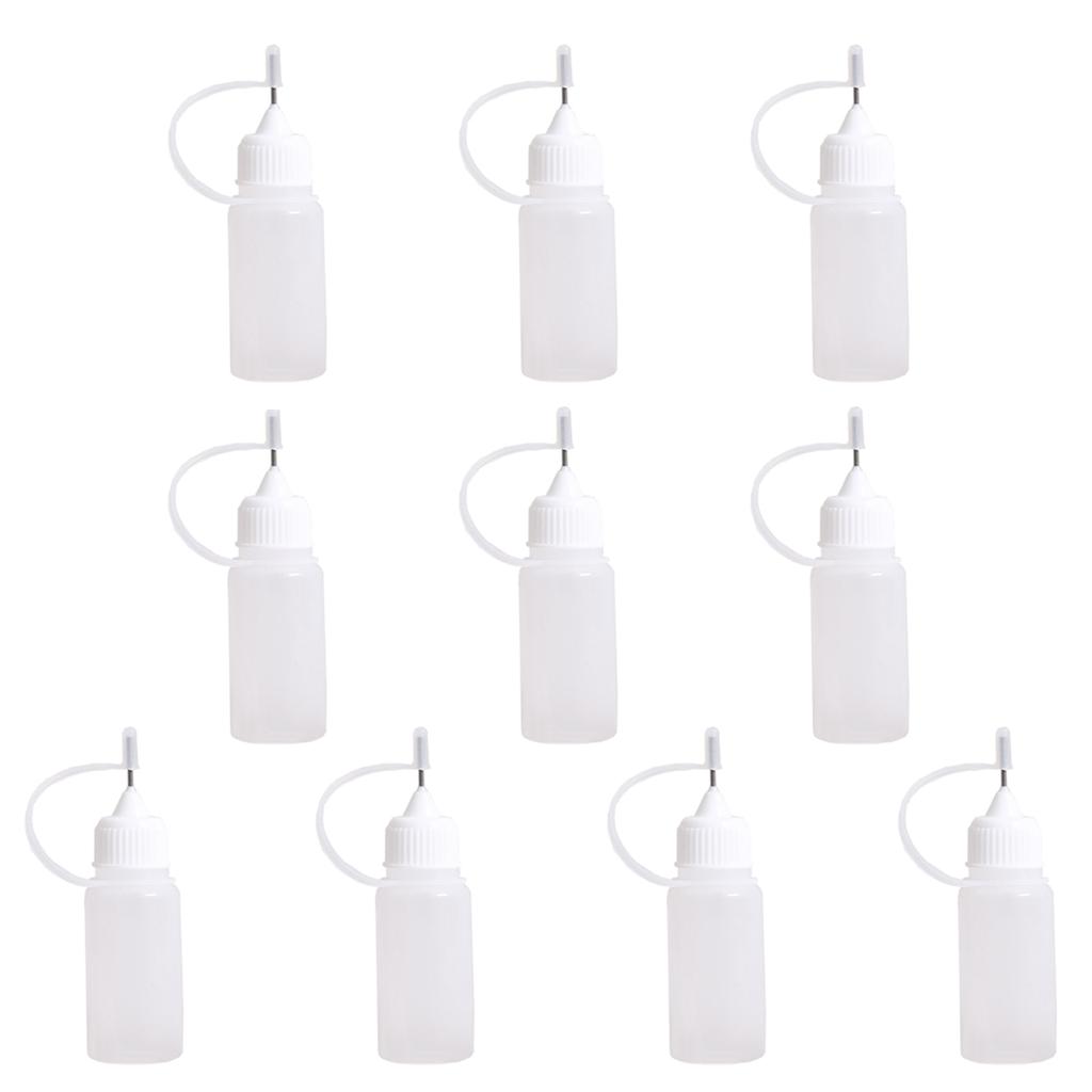10 sztuk 10 ml Plastikowa butelka z aplikatorem z końcówką do wyciskania Butelki z kroplomierzem i igłą