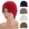 European & American Autumn/Winter Women's Wool Nine Stripes Turban Knit Hat: Warm Pullover & Hair Accessory
