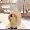 Fleece-Lined Winter Warm Lei Feng Hat with Windproof Face Mask & Scarf