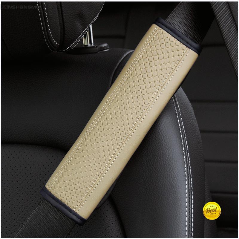 PU Leather Car Accessories Seat Belt Safety Shoulder Cover Breathable Protection Seat Belt Padding Pad Car Accessories Interiors