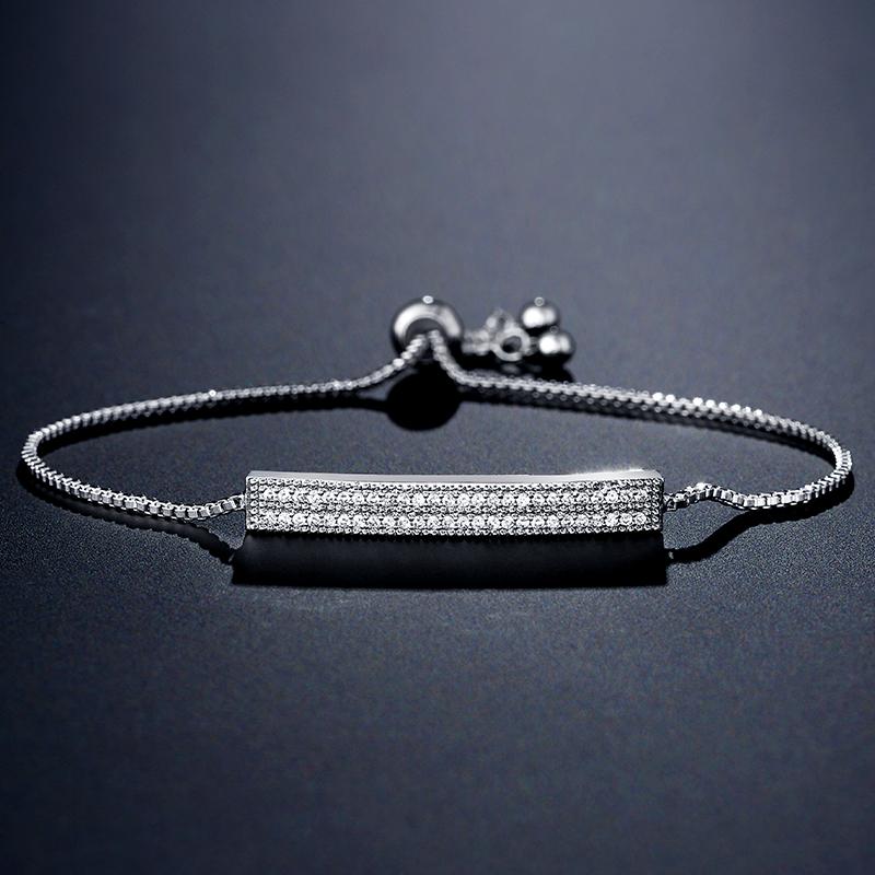 Uilz Fashion Luxury Full Zircon Bracelets for Women Charm Silver Color Crystals Bracelets Women's Wedding Party Jewelry
