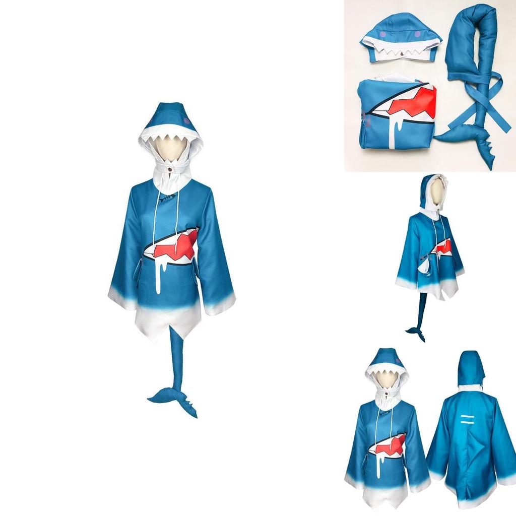 Gawr Gura Cosplay Costume Featuring Shark-themed Design For Halloween Parties