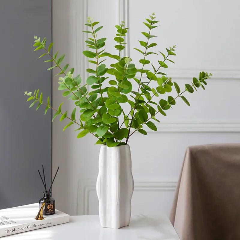 Creative Artwork Ceramic Vase Black and White Flowers Pots Desk Decoration Artificial Flower Decorative Floral Arrangement Vases