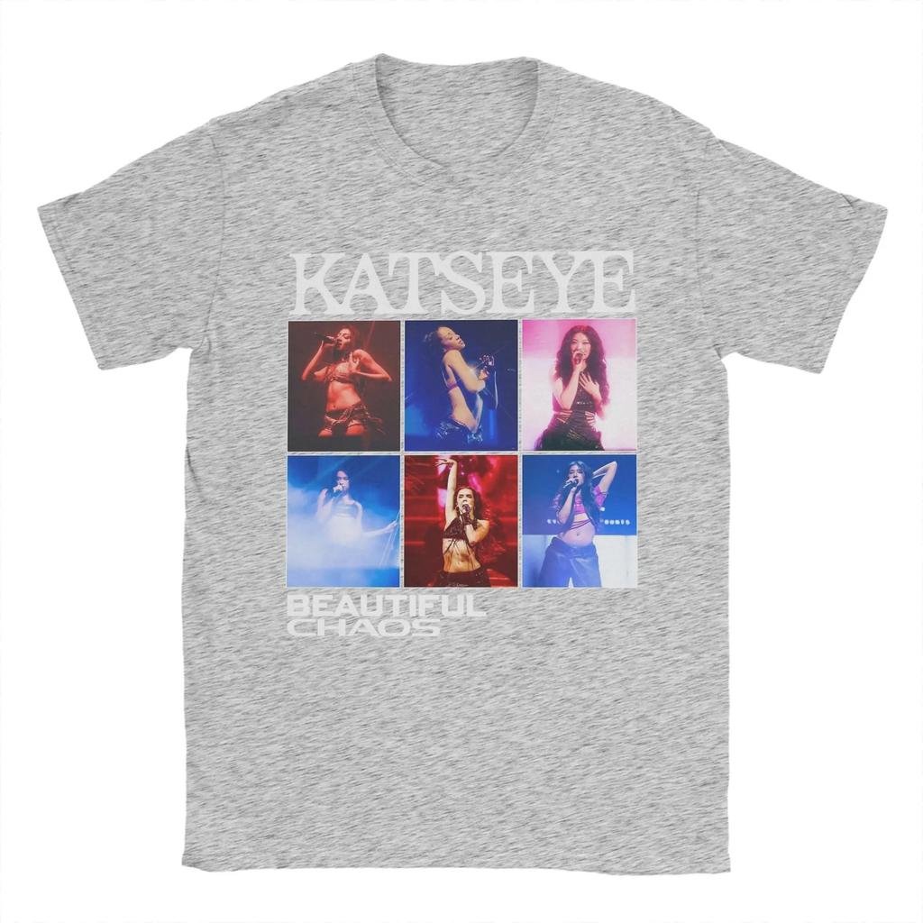 KATSEYE K-pop Girl Group "Beautiful Chaos" Stage Photo Grid Print T-Shirt | Unisex Cotton Casual Short Sleeve Concert Merch Top