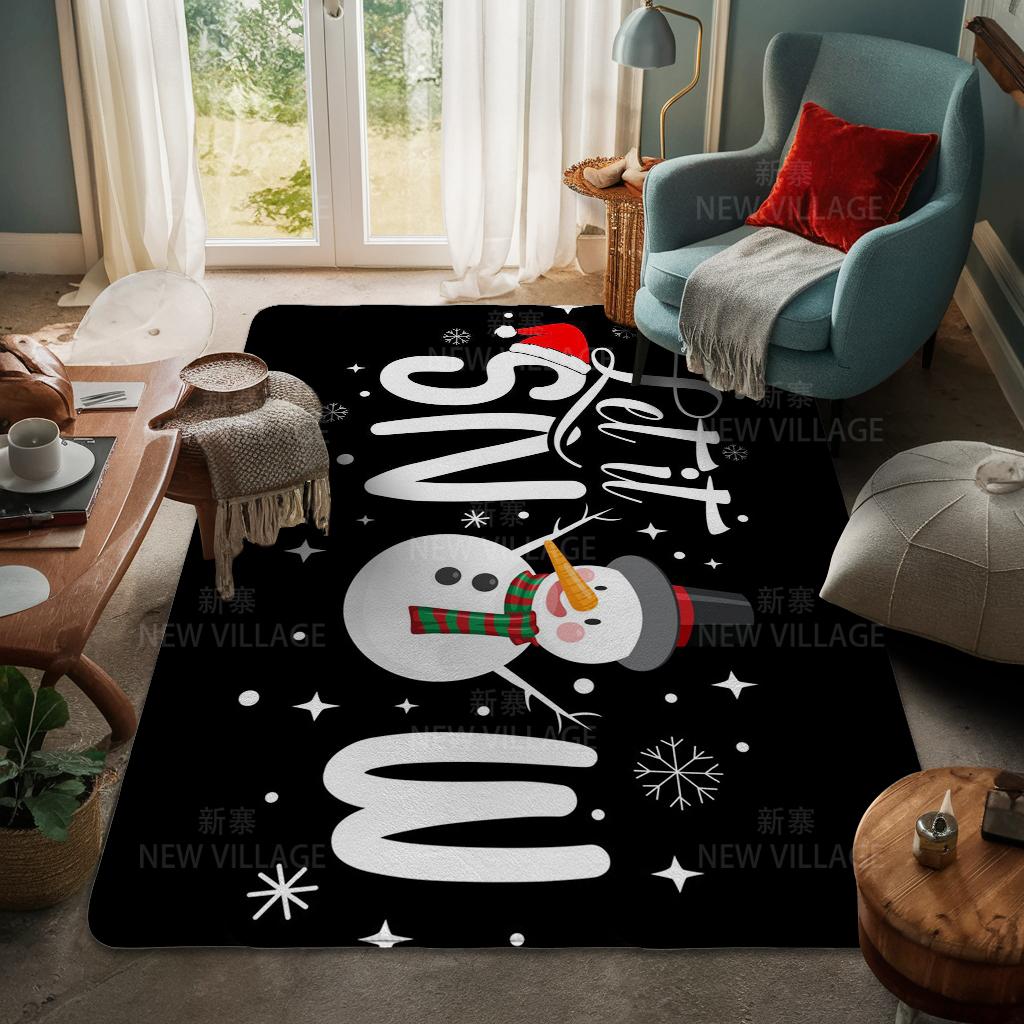 House Entrance Carpet Home Door Mat Living Room Bath Foot Bathroom Non-slip Water Absorption Rugs Bath Merry Christmas Winter