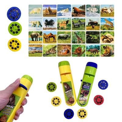 Portable Educational Projection Flashlight Cartoon Bedtime Learning Children Projector Light Plastic Dinosaur Star Sky Lantern