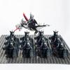 14pcs MOC Medieval Dwarf Warrior Elves Knights LotR Uruk-hai Orc Rohan Soldier with Witch King Leader Figure Building Block Toys