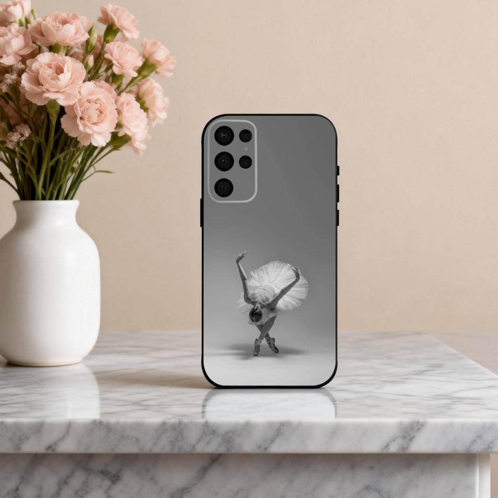 B-Ballerina Art B-Ballet Phone Case For Samsung S25,24,23,22,30,21,10,9,Ultra,Plus,Lite,FE,4,5 G Soft Black Case