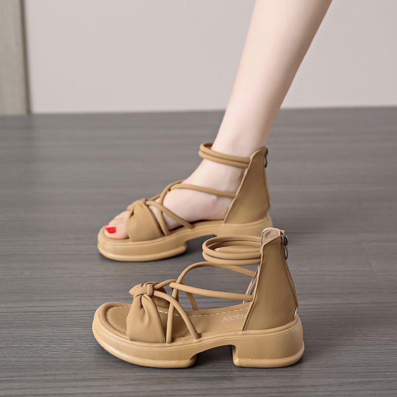 Women's Sandals Bow Wedge with Platform Waterproof Open Toe Ladies Shoes The Best Vintage 2025 Trend On Offer Original Pvc Korea