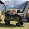 Foldable Outdoor Utility Wagon HeavyDuty with Steel Frame Portable for Picnics,