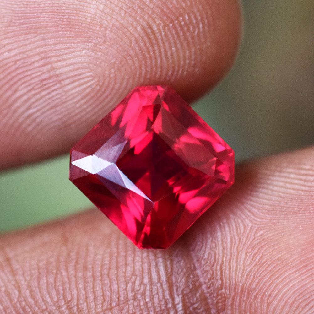 Natural Red Ruby Loose Gemstone 8 Ct Square Cut for Thanksgiving for Jewelry Making and Crafts