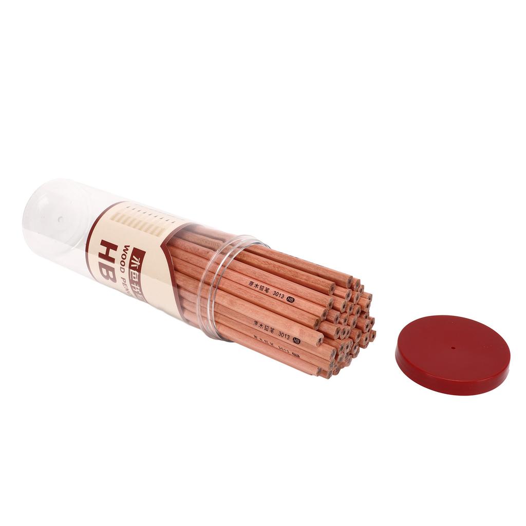 50pcs HB Pencil Hexagonal Rod Wood Carbon Portable Clear Handwriting Sketching Pencils for Writing Drawing