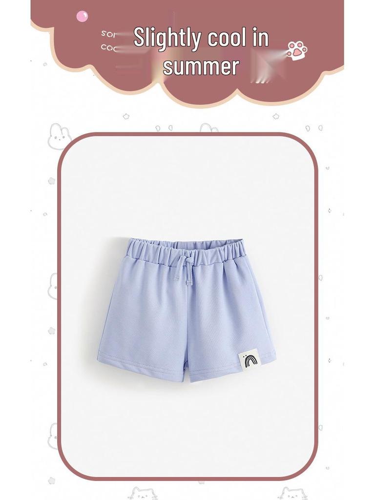 Malwee Girls' Summer Sweatpants: New European/American Style Cute Shorts for Toddlers & Young Girls.