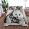 Barevná neonová sada povlečení s kočkou, velikost pro královnu a manželskou postel, celou jednu postel a jednolůžkový pokoj
