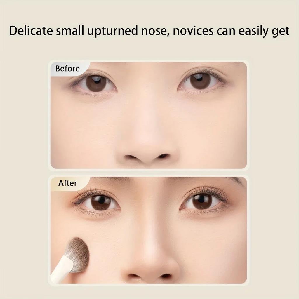 1pc Half-Fan Nose Contour Brush-Soft Nylon Bristles for Nose/Cheekbone Shaping,All Skin Types Makeup Tool for Beauty Enthusiasts