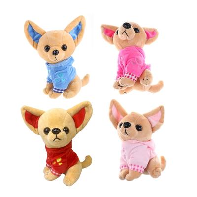 Weicher Plüsch-Chihuahua für Puppen Stofftier Spielzeug Niedliches Cartoon-Hundespielzeug für Mädchen Kinder Schönes Geburtstags-Weihnachtsgeschenk