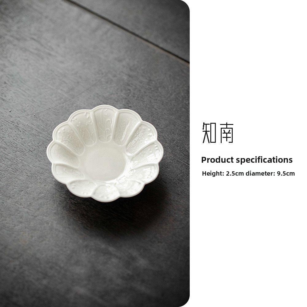 Grass and wood ash glaze handmade relief auspicious cloud pattern master cup kung fu tea set household retro cup tea cup  200ml