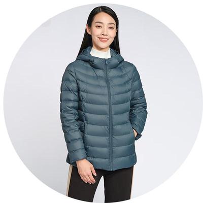 Tanbor Dam Lättviktig Kort Dunjacka med Huva